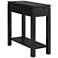 Cade 10"W Silky Black 1-Drawer Side Table with AC/USB Outlet