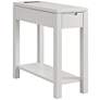 Cade 10"W Silky Gray 1-Drawer Side Table with AC/USB Outlet