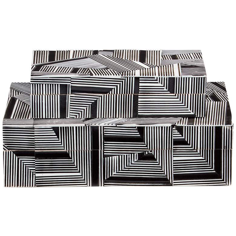 Image 1 Cade Black White Rectangular Decorative Boxes Set of 2