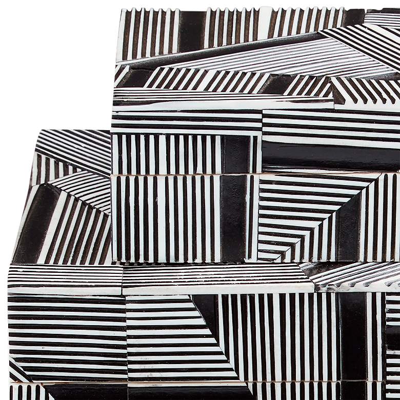 Image 2 Cade Black White Rectangular Decorative Boxes Set of 2 more views
