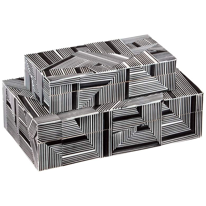 Image 4 Cade Black White Rectangular Decorative Boxes Set of 2 more views