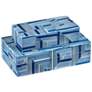 Cade Blue White Rectangular Decorative Boxes Set of 2