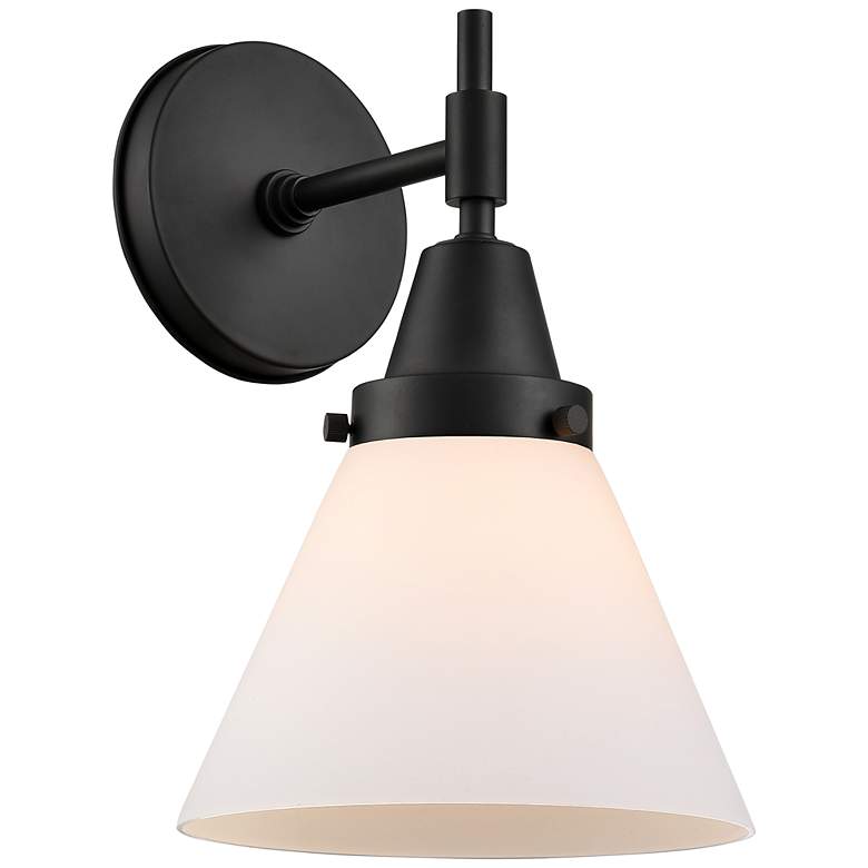 Image 1 Caden 11 1/4" High Matte Black Wall Sconce