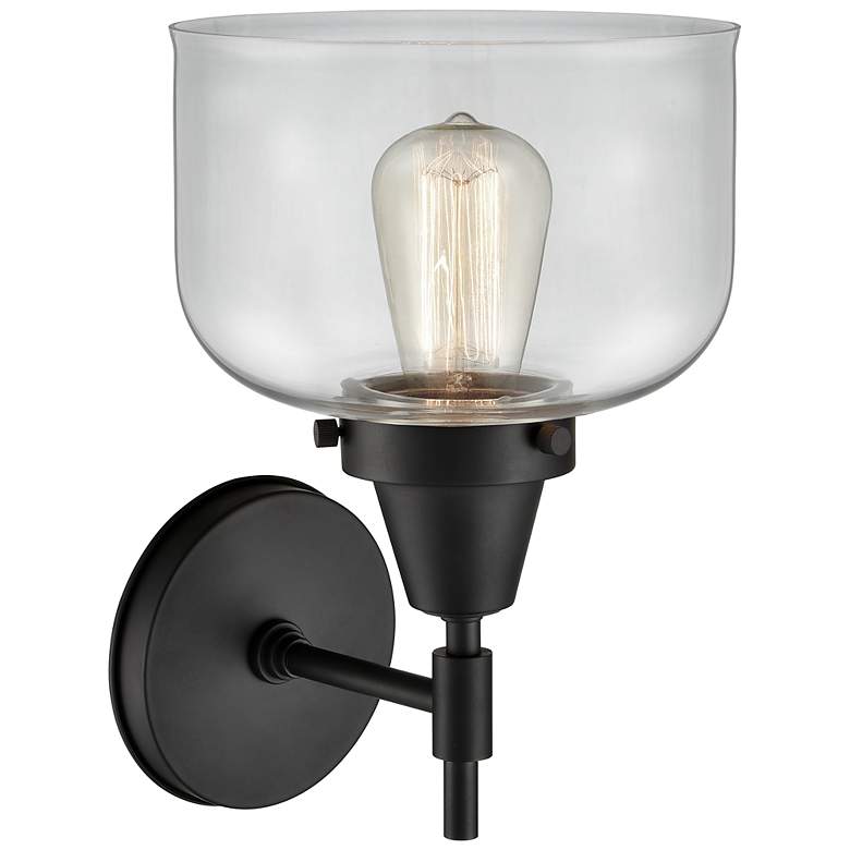 Image 3 Caden 11" High Matte Black Clear Glass Wall Sconce more views