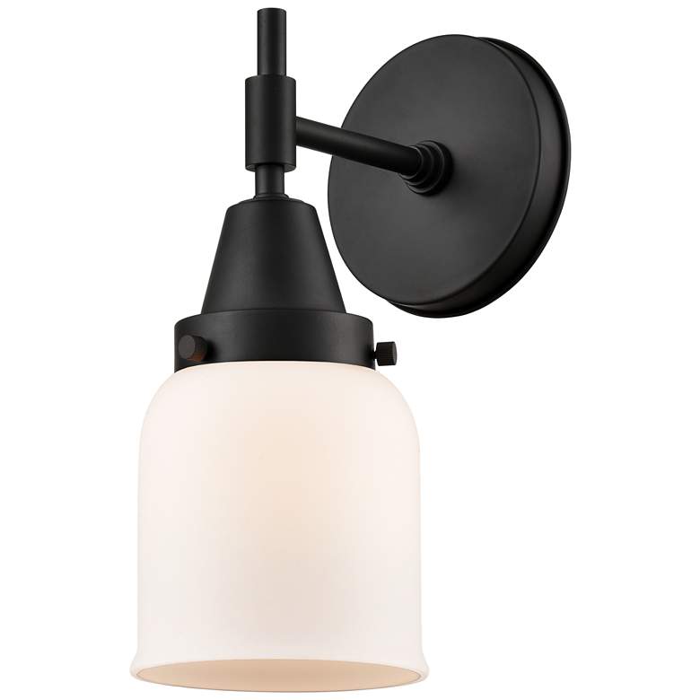 Image 1 Caden 11" High Matte Black Sconce w/ Matte White Shade