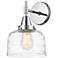 Caden 11" High Polished Chrome Sconce w/ Clear Deco Swirl Shade