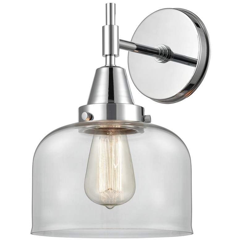 Image 1 Caden 11" High Polished Chrome Sconce w/ Clear Shade