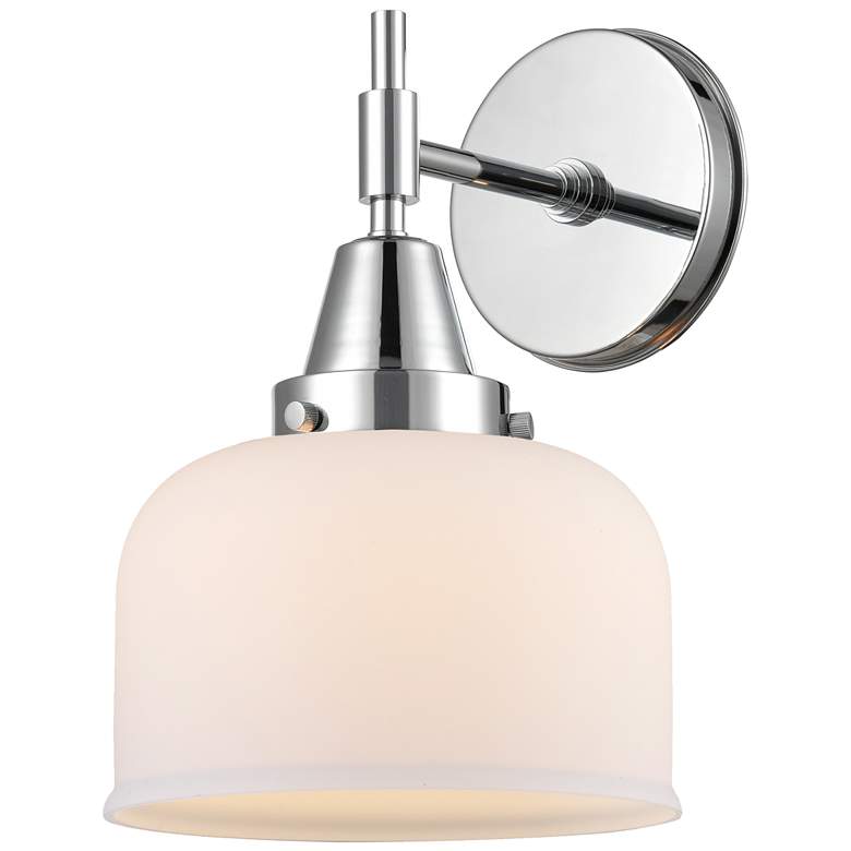Image 1 Caden 11" High Polished Chrome Sconce w/ Matte White Shade
