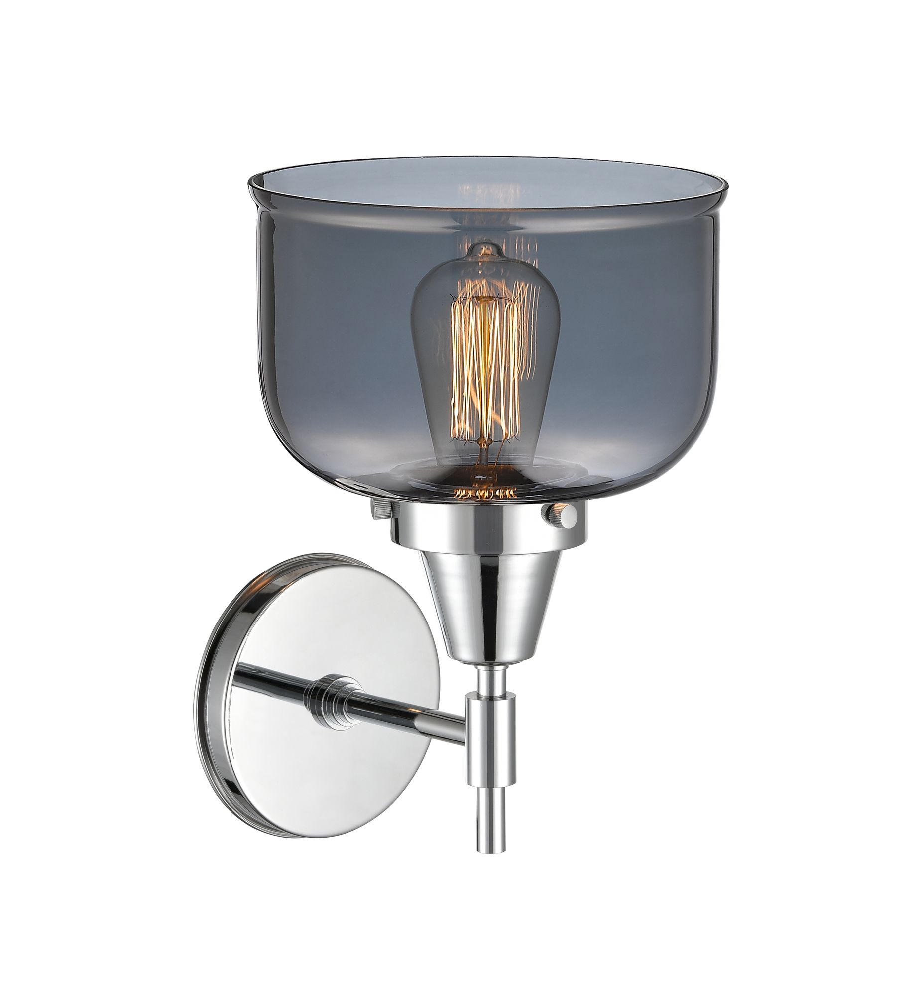 Thumbnail2 of Caden 11" High Polished Chrome Sconce w/ Plated Smoke Shade more views