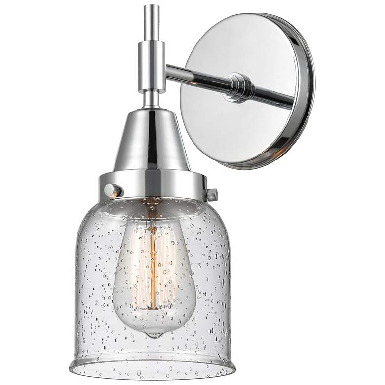 Image 1 Caden 11" High Polished Chrome Sconce w/ Seedy Shade