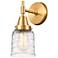 Caden 11" High Satin Gold Sconce w/ Deco Swirl Shade