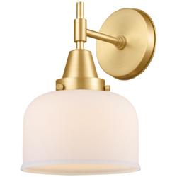 Caden 11" High Satin Gold Sconce w/ Matte White Shade