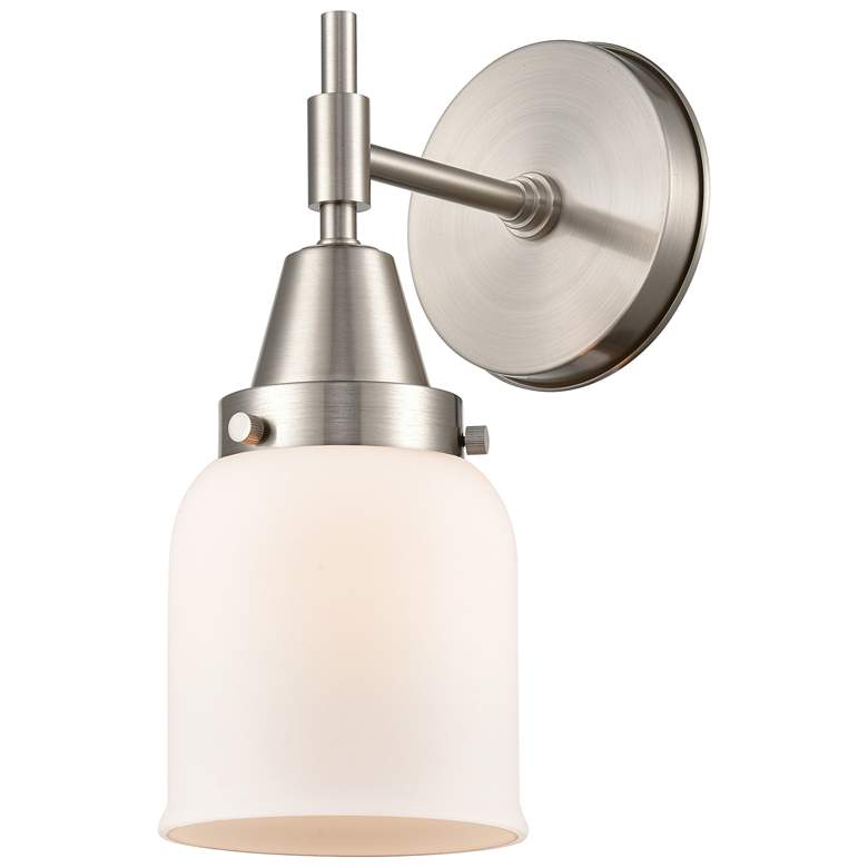 Image 1 Caden 11" High Satin Nickel Sconce w/ Matte White Shade