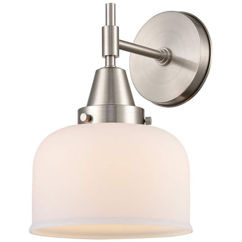 Image 1 Caden 11" High Satin Nickel Sconce w/ Matte White Shade