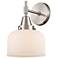 Caden 11" High Satin Nickel Sconce w/ Matte White Shade