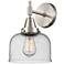 Caden 11" High Satin Nickel Sconce w/ Seedy Shade