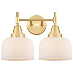 Caden 11"H Satin Gold 2-Light Wall Sconce with White Glass