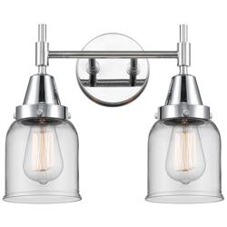 Caden 14" Wide 2 Light Polished Chrome Bath Vanity Light w/ Clear Shad