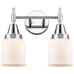 Caden 14" Wide 2 Light Polished Chrome Bath Vanity Light w/ White Shad