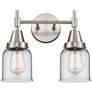 Caden 14" Wide 2 Light Satin Nickel Bath Vanity Light w/ Clear Shade
