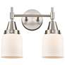 Caden 14" Wide 2 Light Satin Nickel Bath Vanity Light w/ Matte White S