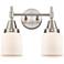 Caden 14" Wide 2 Light Satin Nickel Bath Vanity Light w/ Matte White S