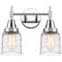 Caden 14"W 2 Light Polished Chrome Bath Vanity Light w/ Deco Swirl Sha