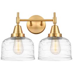 Caden 17" Wide 2 Light Gold Bath Vanity Light w/ Deco Swirl Shade