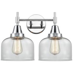 Caden 17" Wide 2 Light Polished Chrome Bath Vanity Light w/ Clear Shad