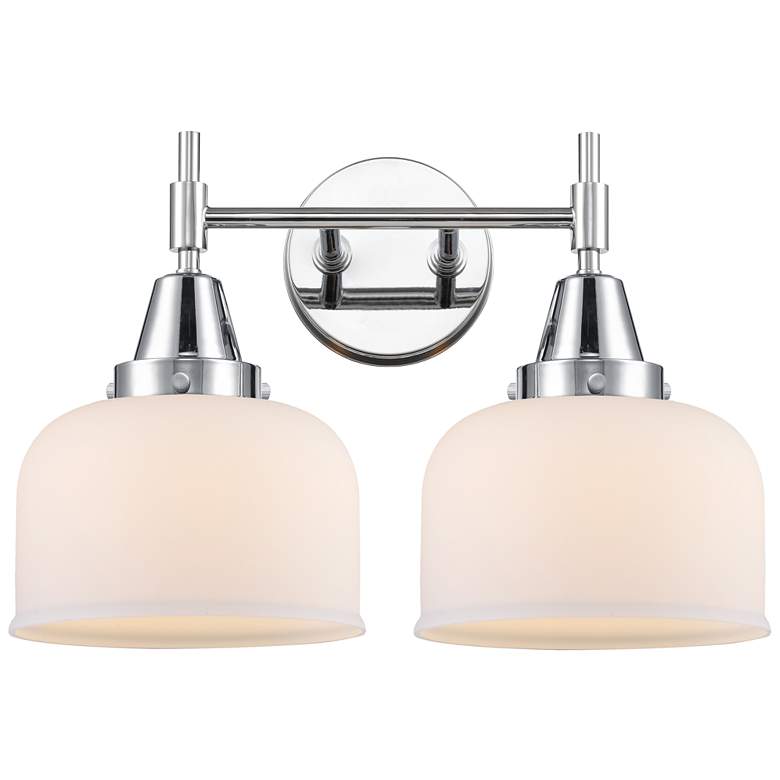 Image 1 Caden 17" Wide 2 Light Polished Chrome Bath Vanity Light w/ White Shad