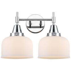 Caden 17" Wide 2 Light Polished Chrome Bath Vanity Light w/ White Shad