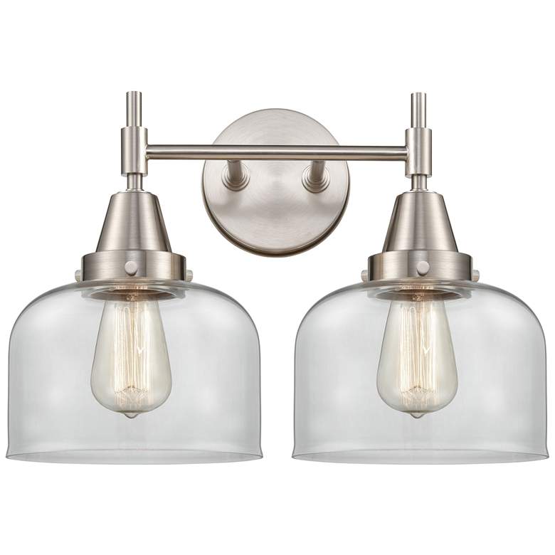 Image 1 Caden 17" Wide 2 Light Satin Nickel Bath Vanity Light w/ Clear Shade