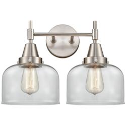 Caden 17" Wide 2 Light Satin Nickel Bath Vanity Light w/ Clear Shade