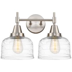 Caden 17" Wide 2 Light Satin Nickel Bath Vanity Light w/ Deco Swirl Sh