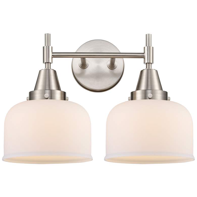 Image 1 Caden 17" Wide 2 Light Satin Nickel Bath Vanity Light w/ Matte White S