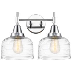 Caden 17"W 2 Light Polished Chrome Bath Vanity Light w/ Deco Swirl Sha