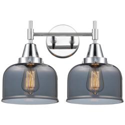 Caden 17"W 2 Light Polished Chrome Bath Vanity Light w/ Plated Smoke S