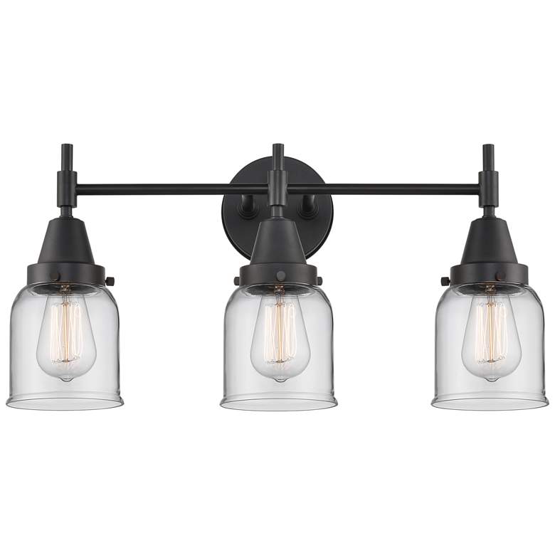 Image 1 Caden 23" Wide 3 Light Matte Black Bath Vanity Light w/ Clear Shade