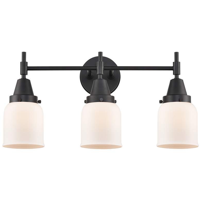 Image 1 Caden 23" Wide 3 Light Matte Black Bath Vanity Light w/ Matte White Sh