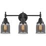 Caden 23" Wide 3 Light Matte Black Bath Vanity Light w/ Plated Smoke S