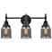 Caden 23" Wide 3 Light Matte Black Bath Vanity Light w/ Plated Smoke S
