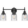 Caden 23" Wide 3 Light Matte Black Bath Vanity Light w/ Seedy Shade