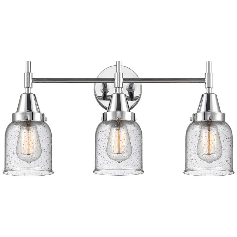 Image 1 Caden 23" Wide 3 Light Polished Chrome Bath Vanity Light w/ Seedy Shad