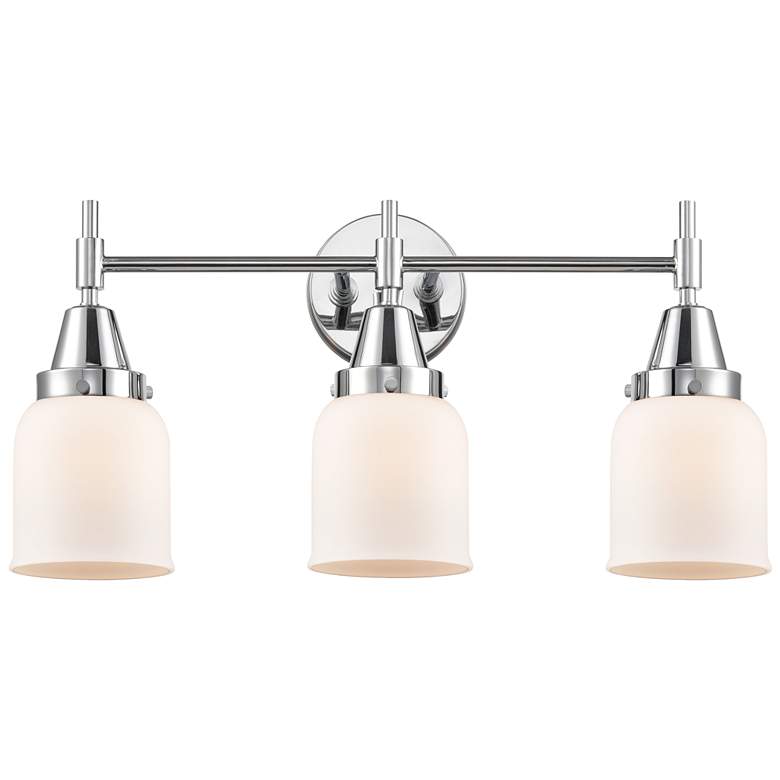Image 1 Caden 23" Wide 3 Light Polished Chrome Bath Vanity Light w/ White Shad