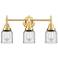 Caden 23" Wide 3 Light Satin Gold Bath Vanity Light w/ Clear Shade