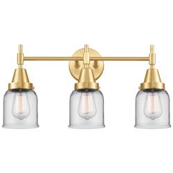 Caden 23" Wide 3 Light Satin Gold Bath Vanity Light w/ Clear Shade