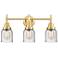 Caden 23" Wide 3 Light Satin Gold Bath Vanity Light w/ Seedy Shade