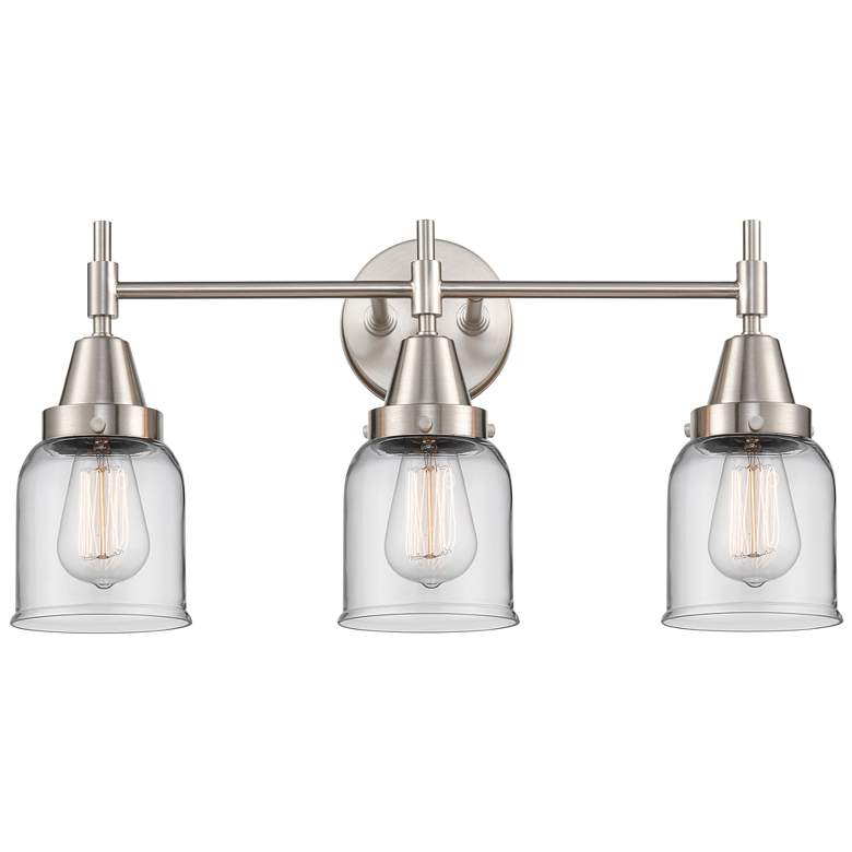 Image 1 Caden 23" Wide 3 Light Satin Nickel Bath Vanity Light w/ Clear Shade
