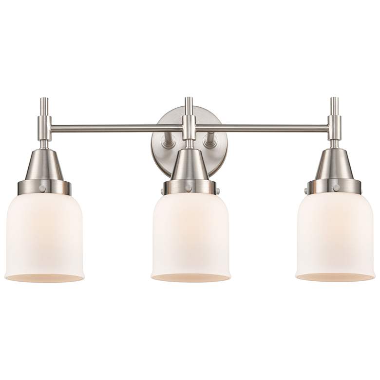 Image 1 Caden 23" Wide 3 Light Satin Nickel Bath Vanity Light w/ Matte White S