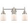 Caden 23" Wide 3 Light Satin Nickel Bath Vanity Light w/ Matte White S